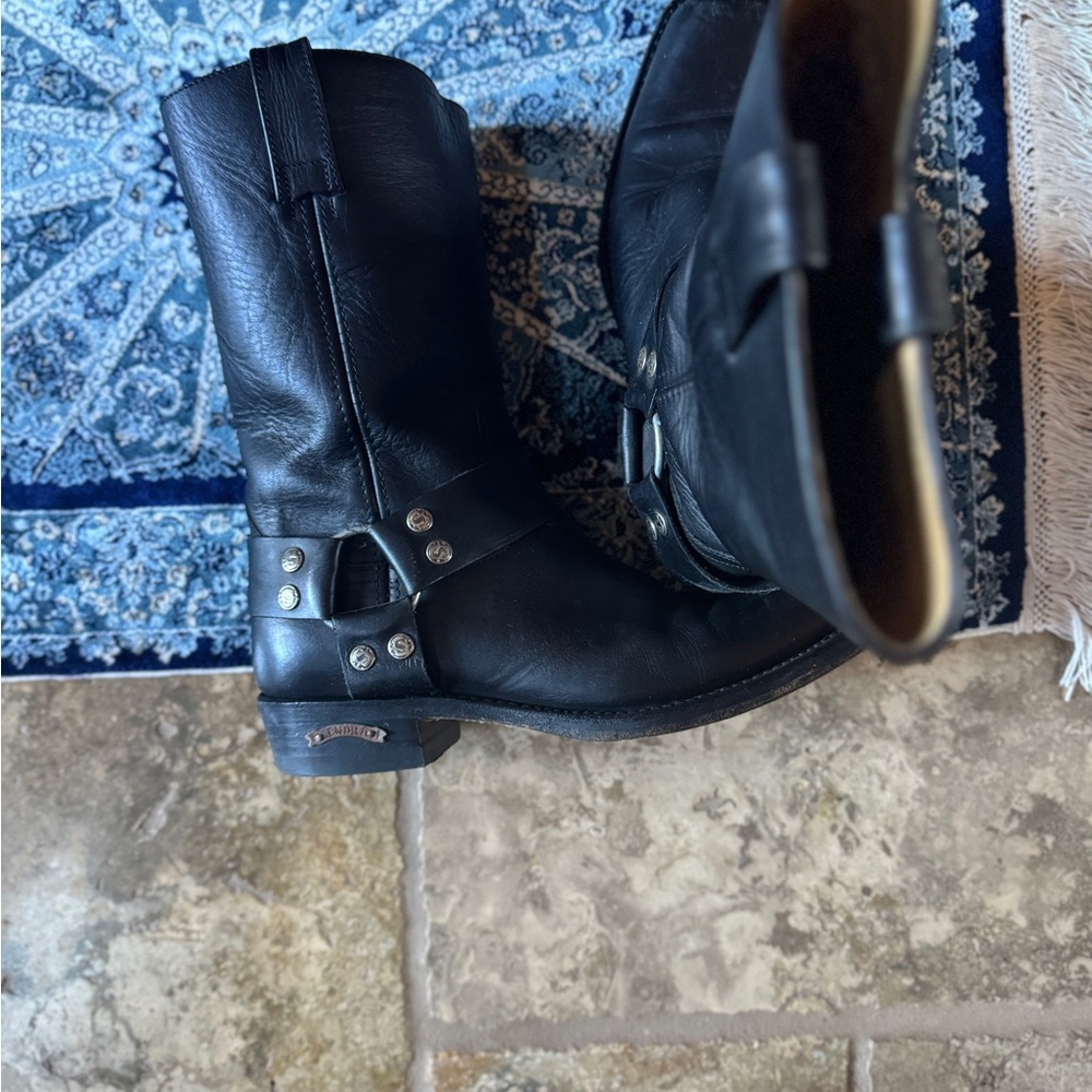 Sendra Black Leather Biker Boots - Picture 2 of 8
